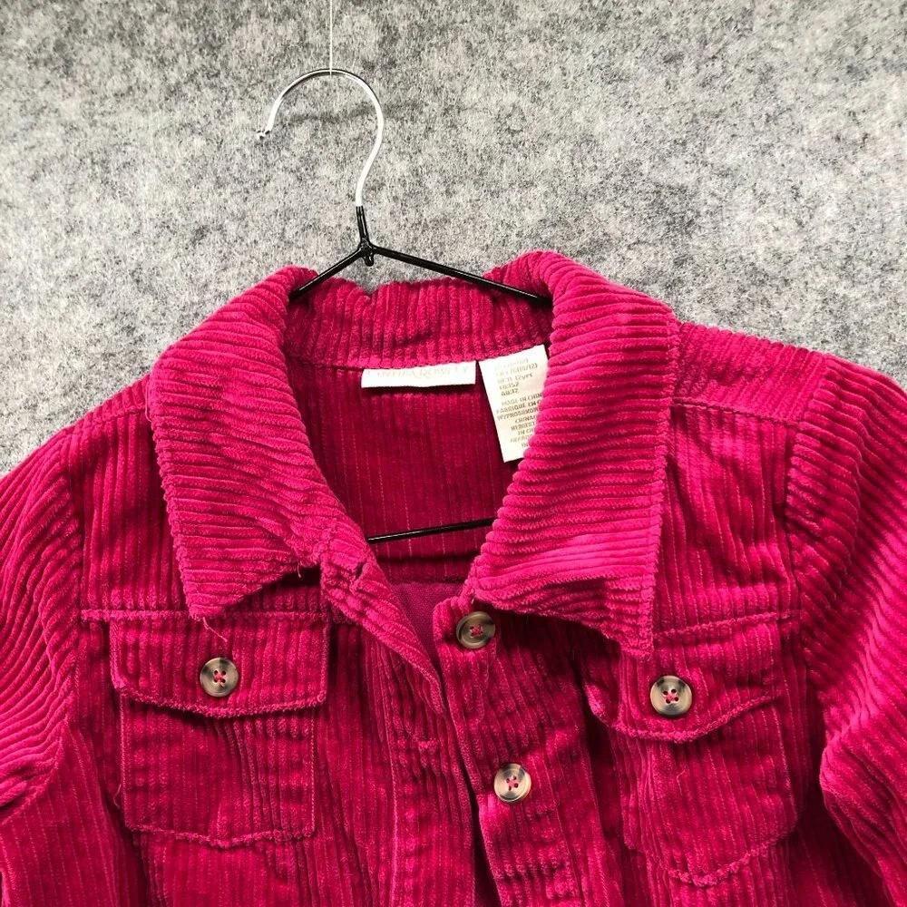 Cynthia Rowley Girls 10-12‎ (L) Pink Corduroy Jacket Cropped Cotton